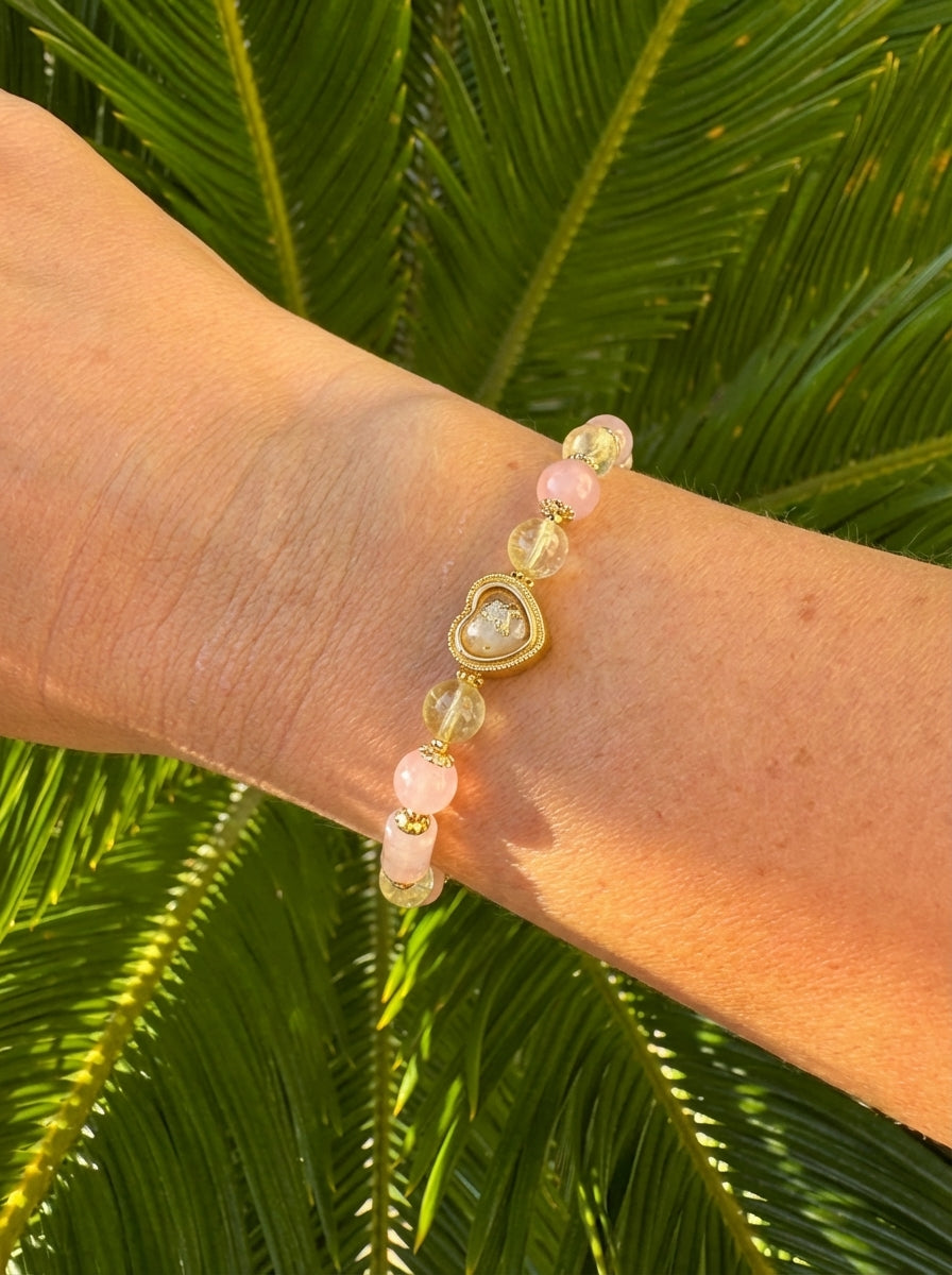 Belle Sitrin & Pembe Kuvars Bileklik