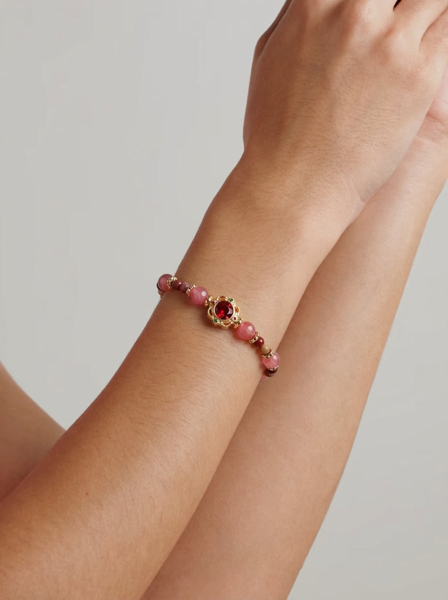 Roselle Çilek Kuvars Bileklik