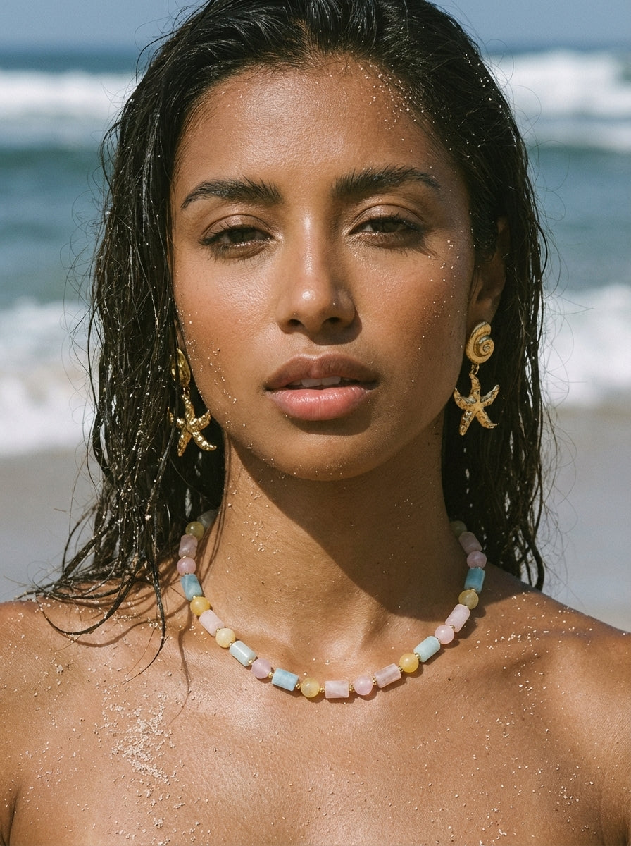 Stella Pastel Tonlar Doğal Taş Kolye