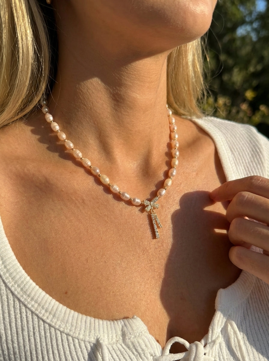 Venice Fiyonk Rose İnci Kolye