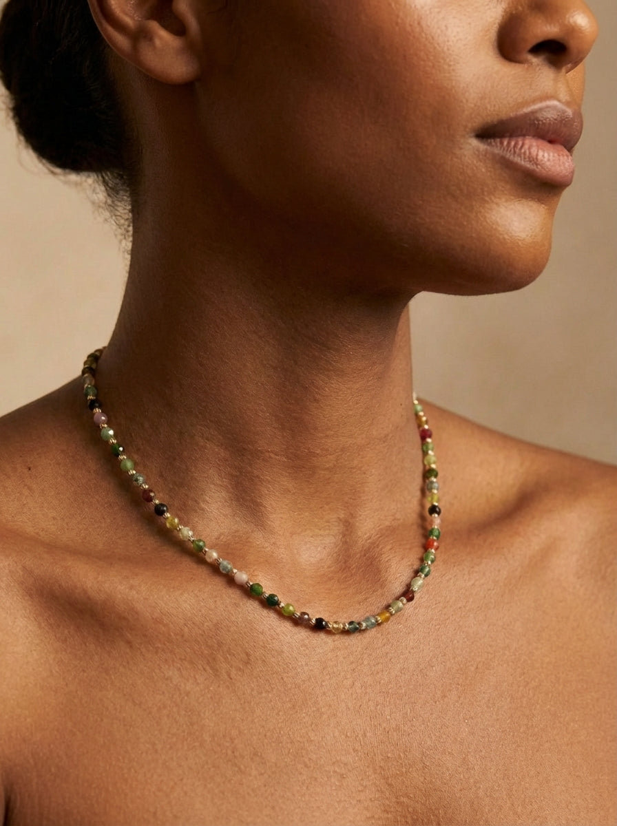 İris Minimal Hint Akiği Kolye