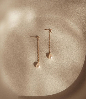 Leah İnci Zincir Küpe