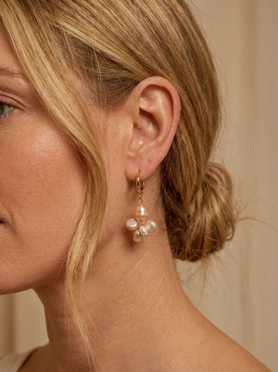 Viana Şampanya İnci Küpe