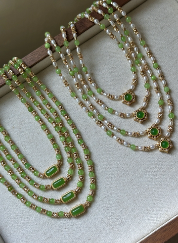 Sara Vintage Uçlu Doğal Taş Kolye