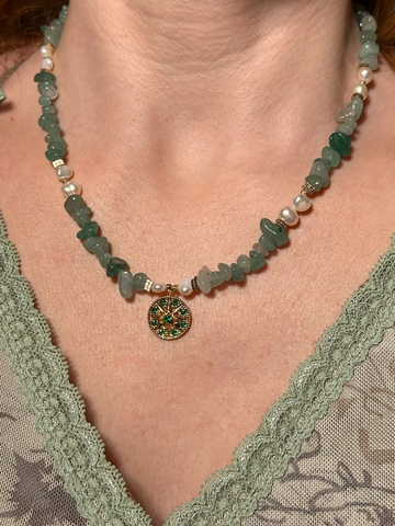 Gigi Aventurin & İnci Kolye