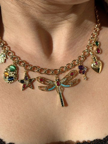 Beverly Renkli Zirkon Charm Kolye