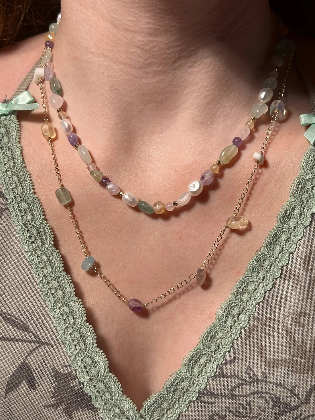 Noura Doğal Taş Zincir Kolye