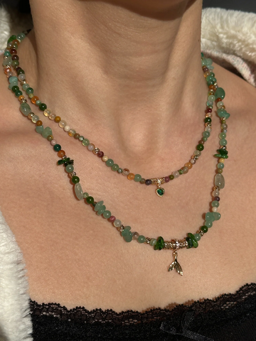 Gaia İki Parça Doğal Taş Kolye Set