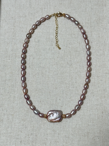 İliana Mor Tatlı Su İnci Kolye